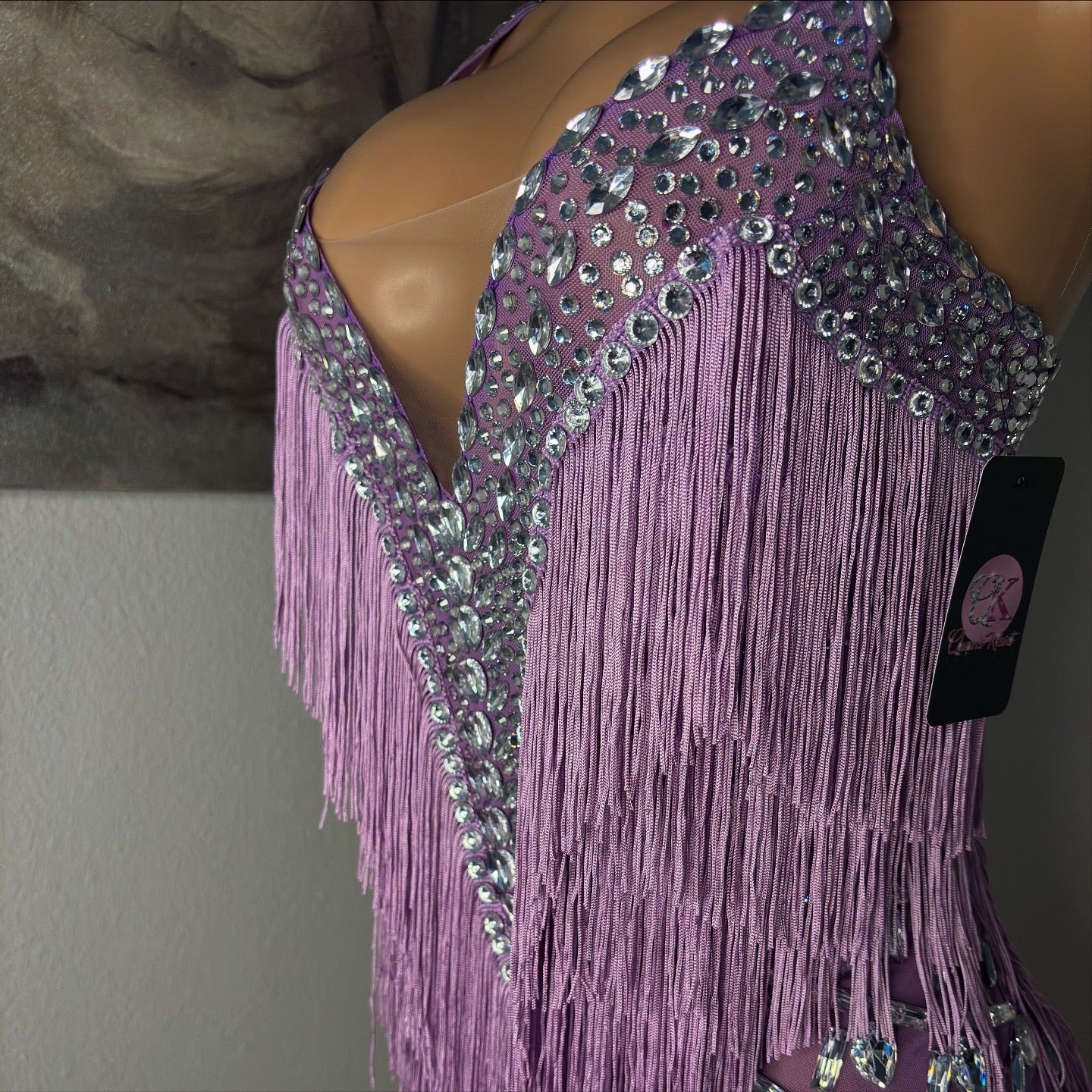 LILAC FRINGE BODYSUIT