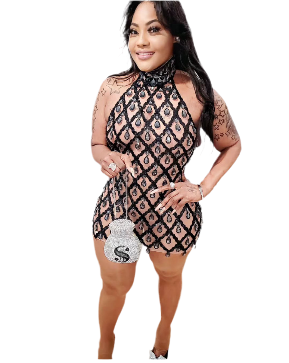 Sassy Black Diamond Dress