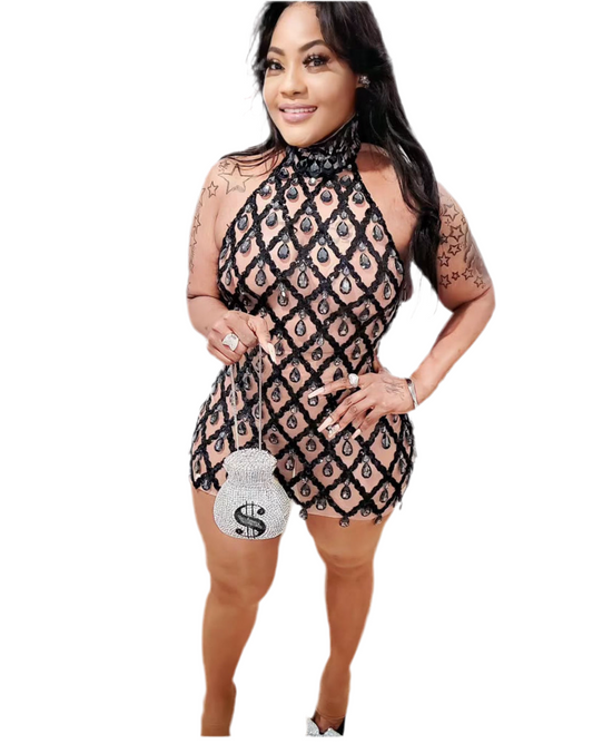 Sassy Black Diamond Dress