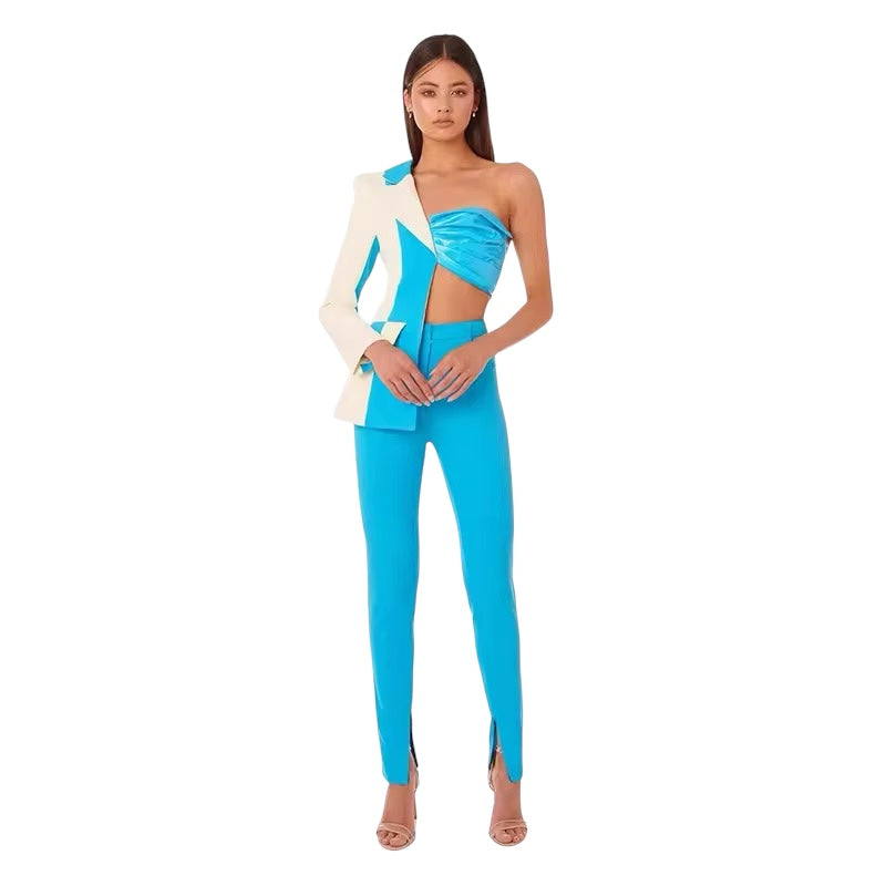 Blue ivory Pants Set